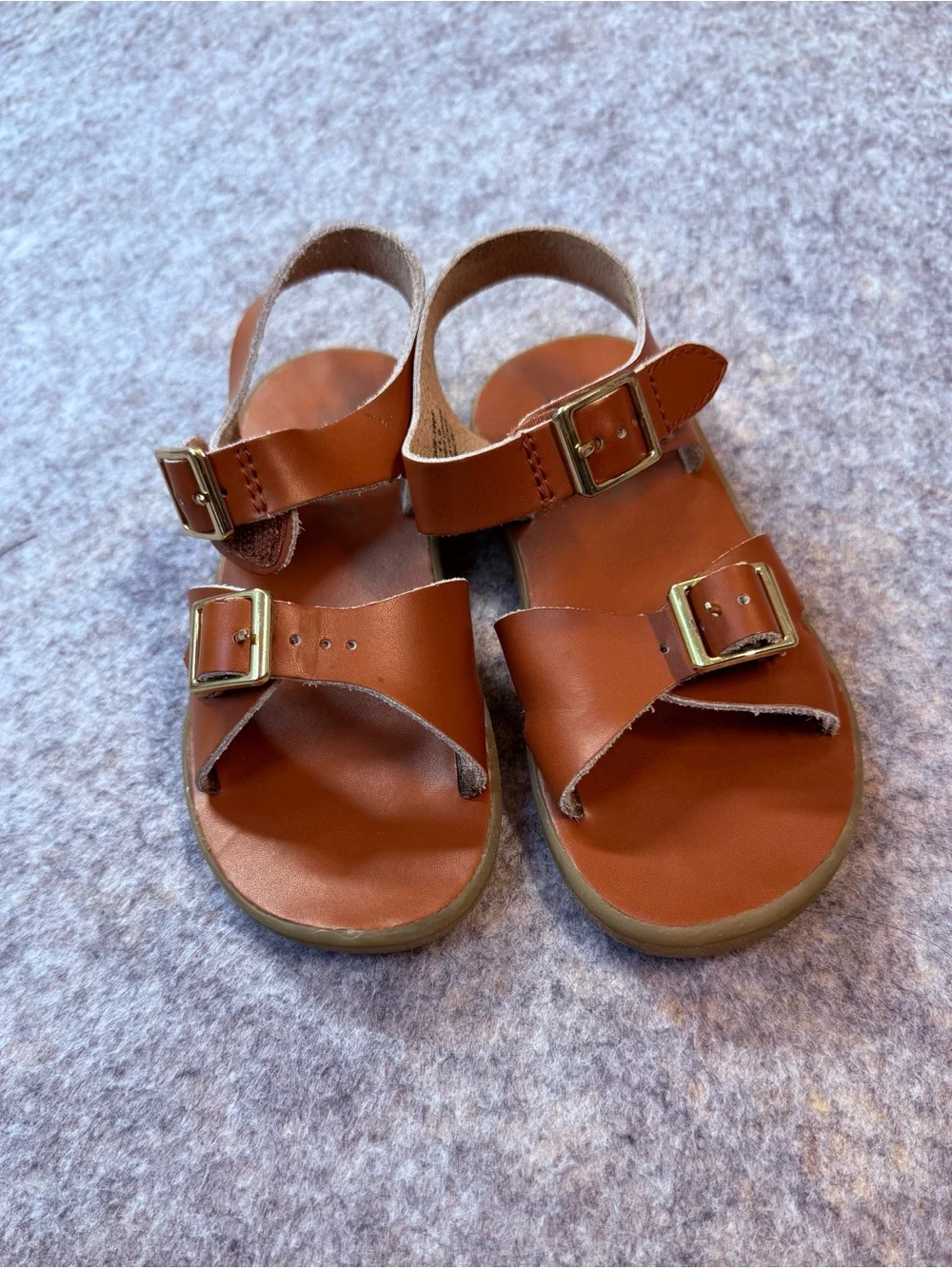 FootMates Kids Brown Leather Buckle Sandals with Straps Size 11 Girls Foot Mates